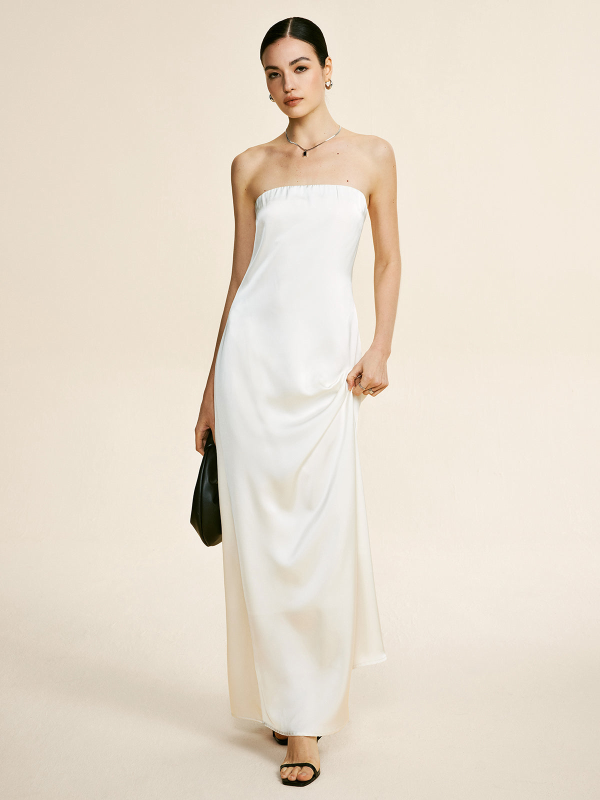 Minimalist Plain Draped Tube Dress