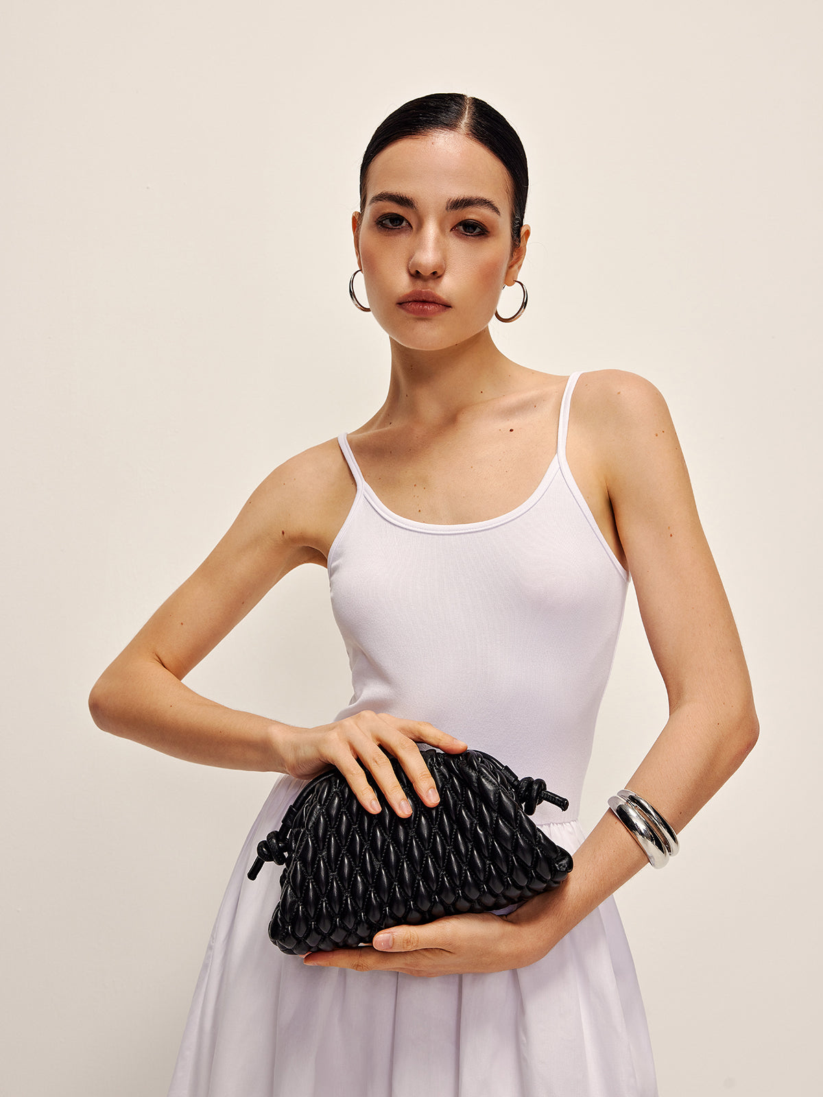 Rhombus Clutch & Shoulder Dumpling Bag