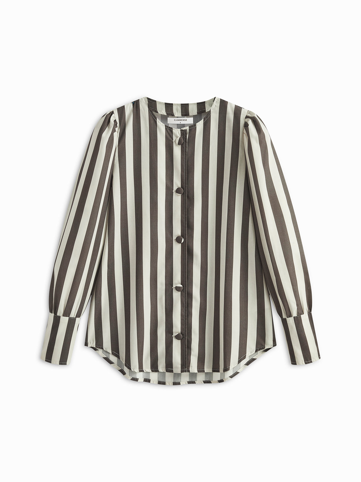 Pinstripe Button Long Sleeve Blouse