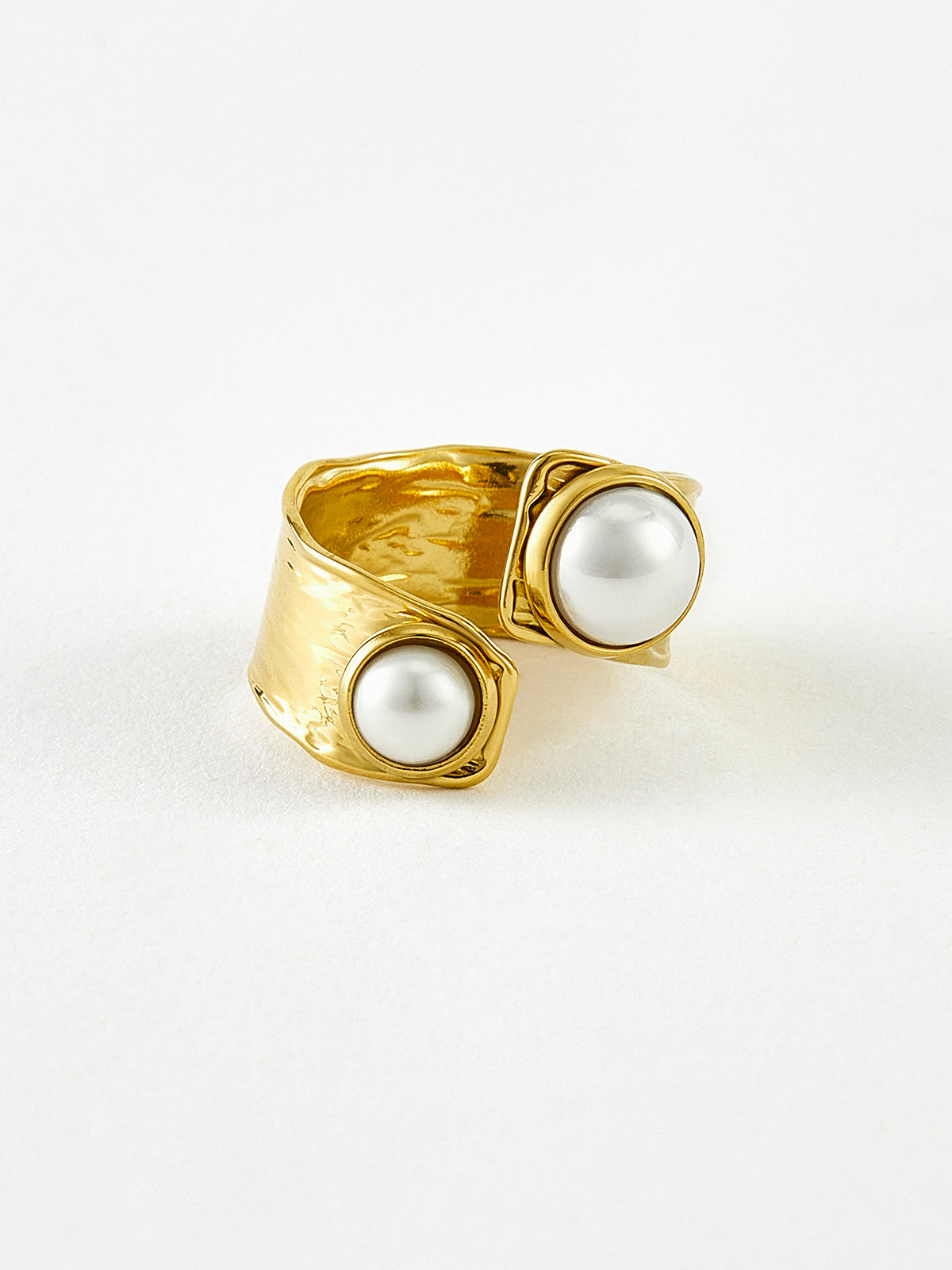 Golden Tunnel Pearl Open Ring