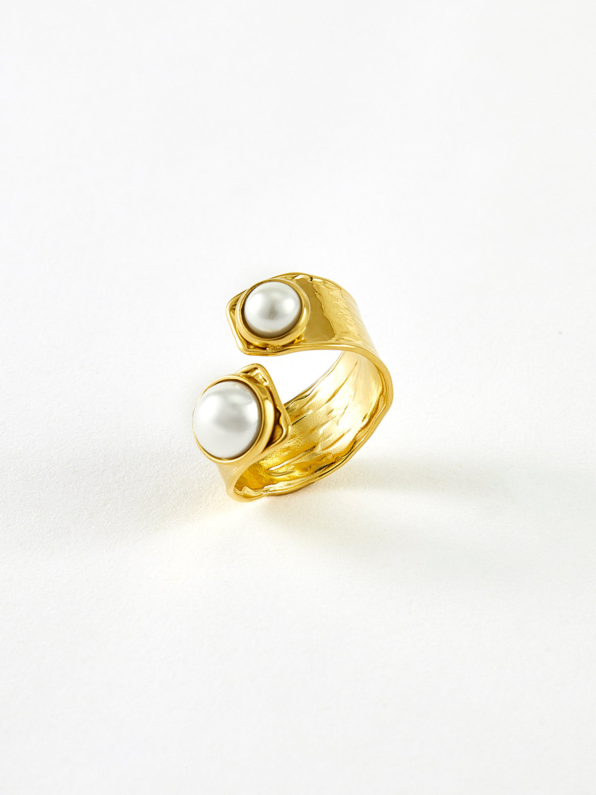 Golden Tunnel Pearl Open Ring