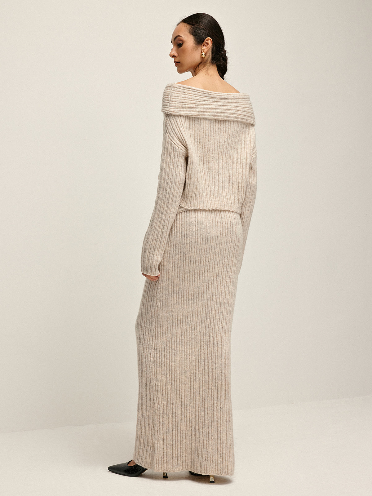 Off Shoulder Warm Sweater Co-ords