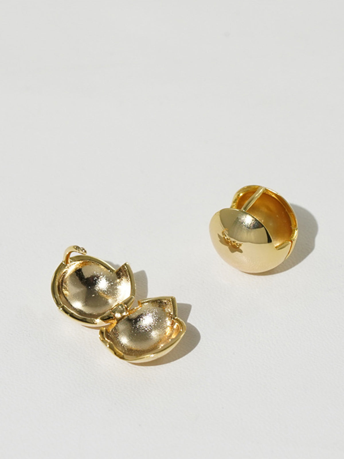 Golden Ball-Shape Stud Earrings