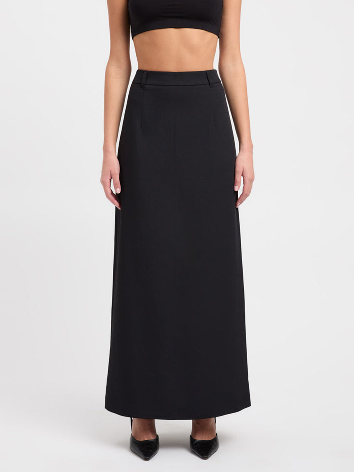 Elegant Slit Back Maxi Skirt Without Belt