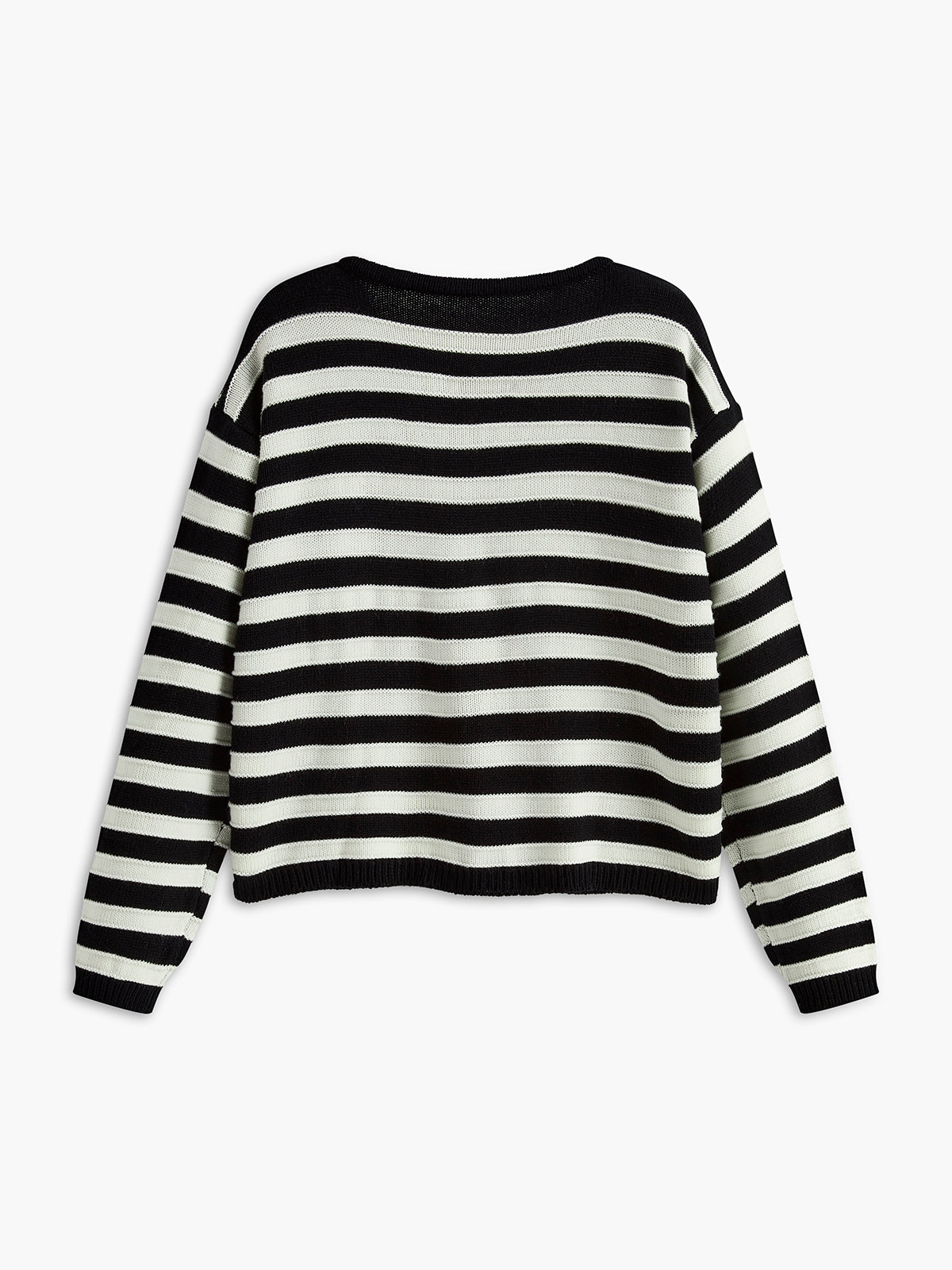 Minimalist Striped Breasted Cardigan