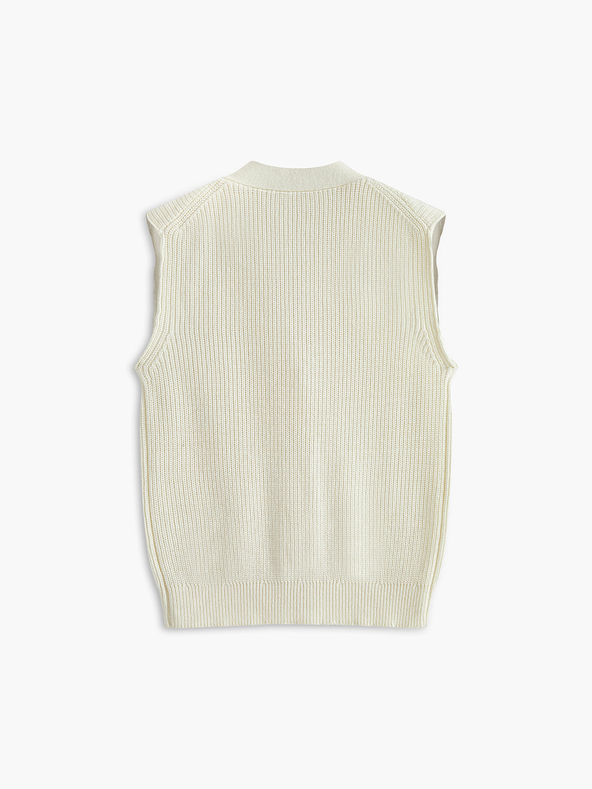 Cotton Blends Ribbed Sweater Vest