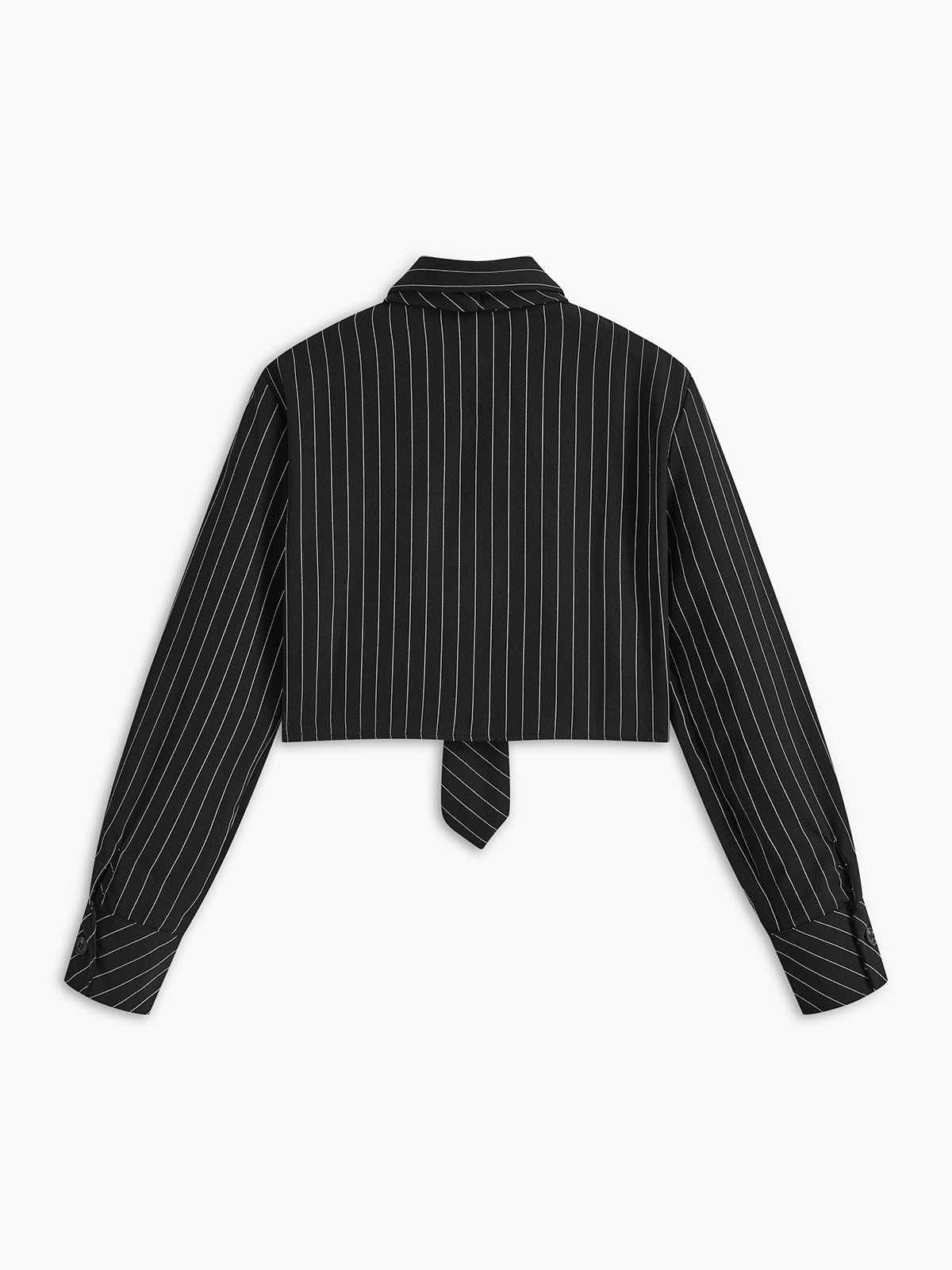 Pinstripe Crop Polo Shirt