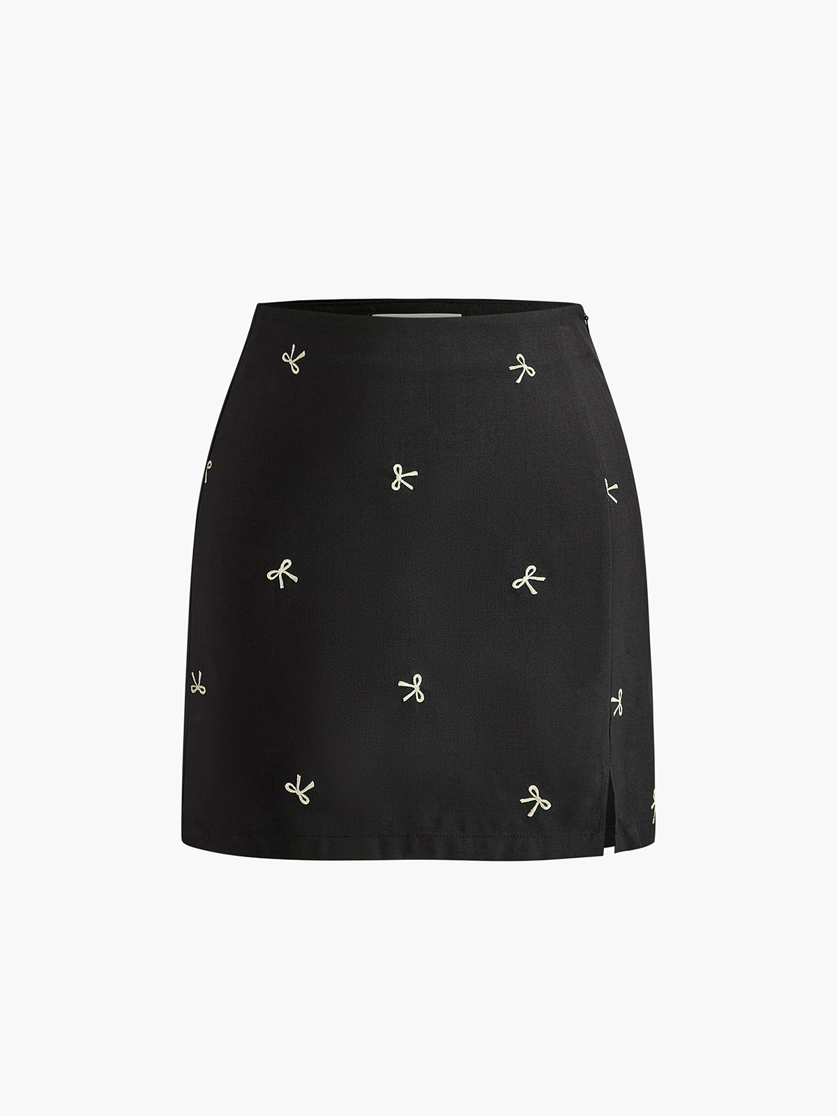 Bow Detail Zipper A Line Skirt