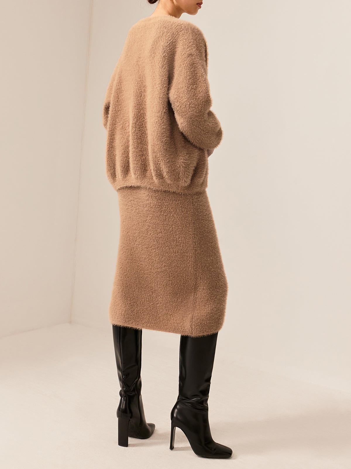 Plain Fuzzy Cozy Sweater Co-ord