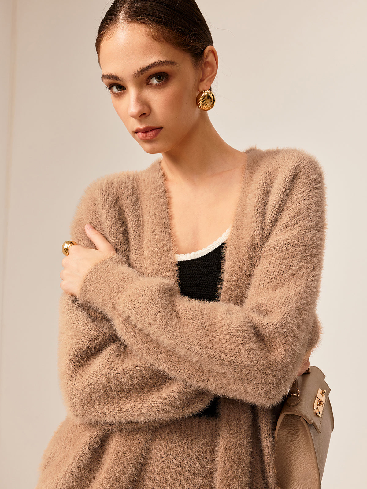 Plain Fuzzy Cozy Sweater Co-ord