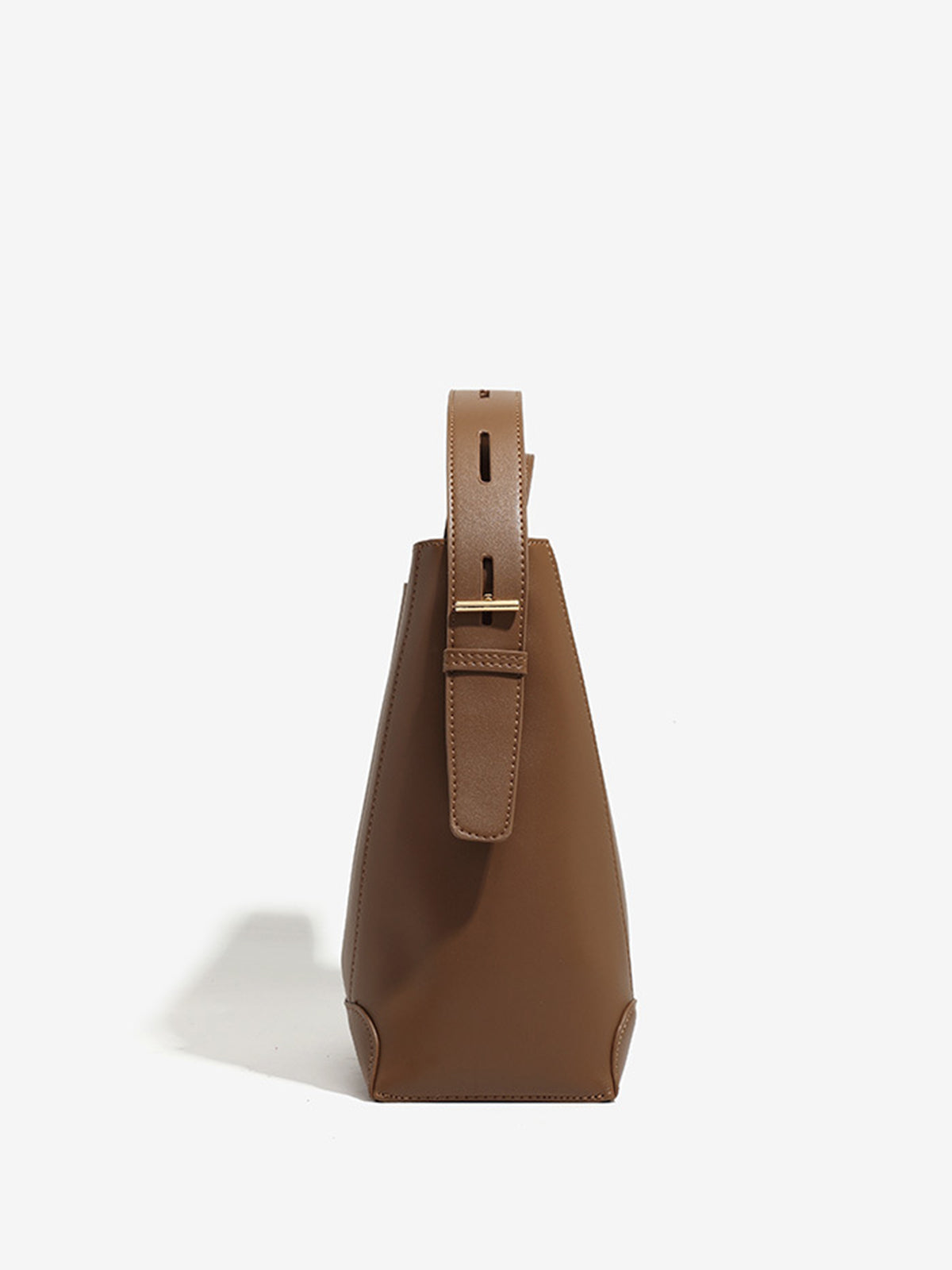 Soft-Buckle Piping Bucket Bag