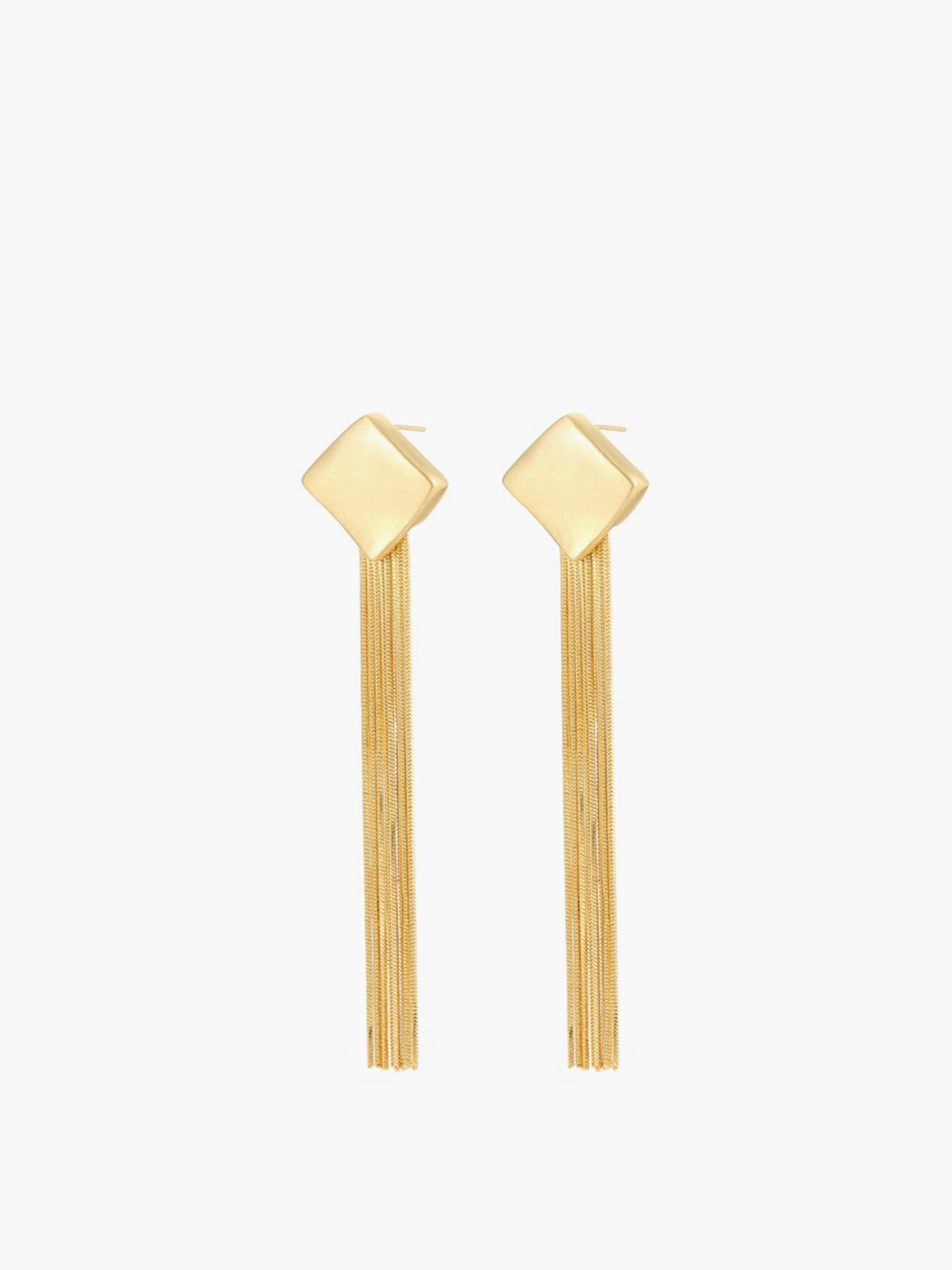 Frosted Rhombic Tassel Earrings