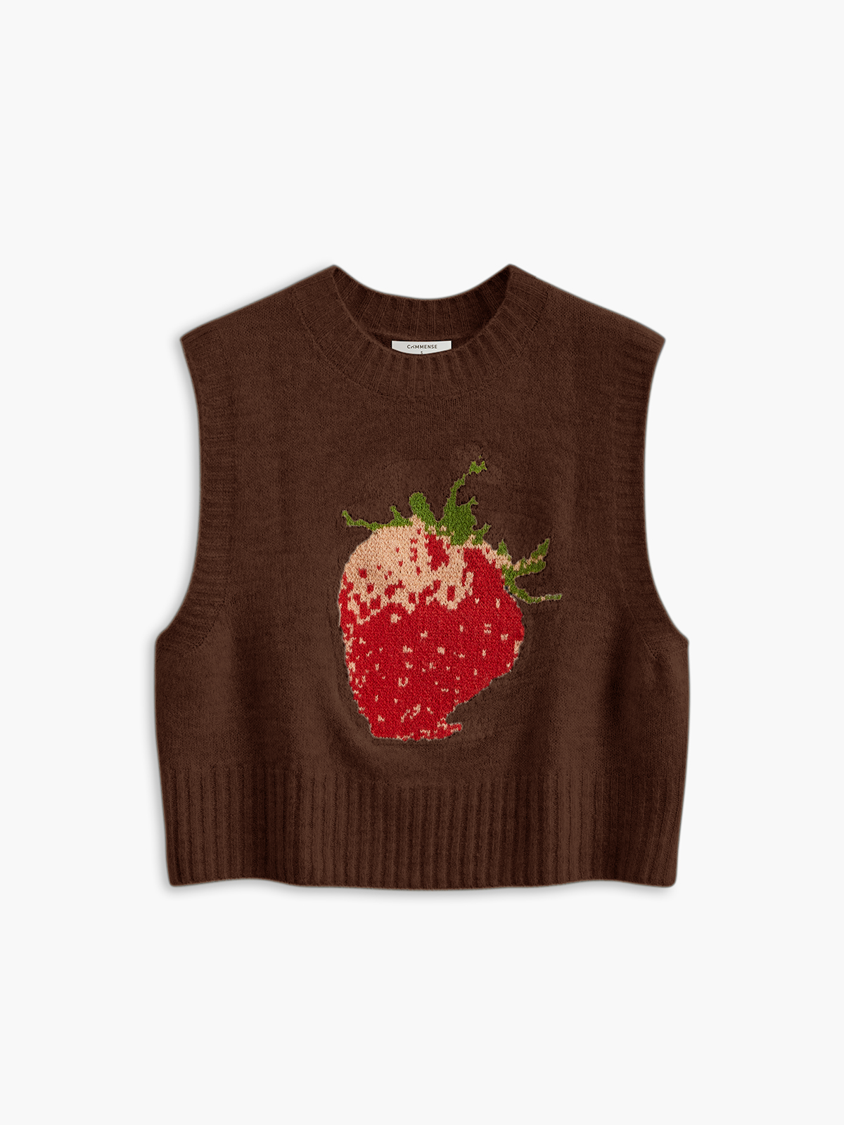 Crew Neck Strawberry Sweater Vest