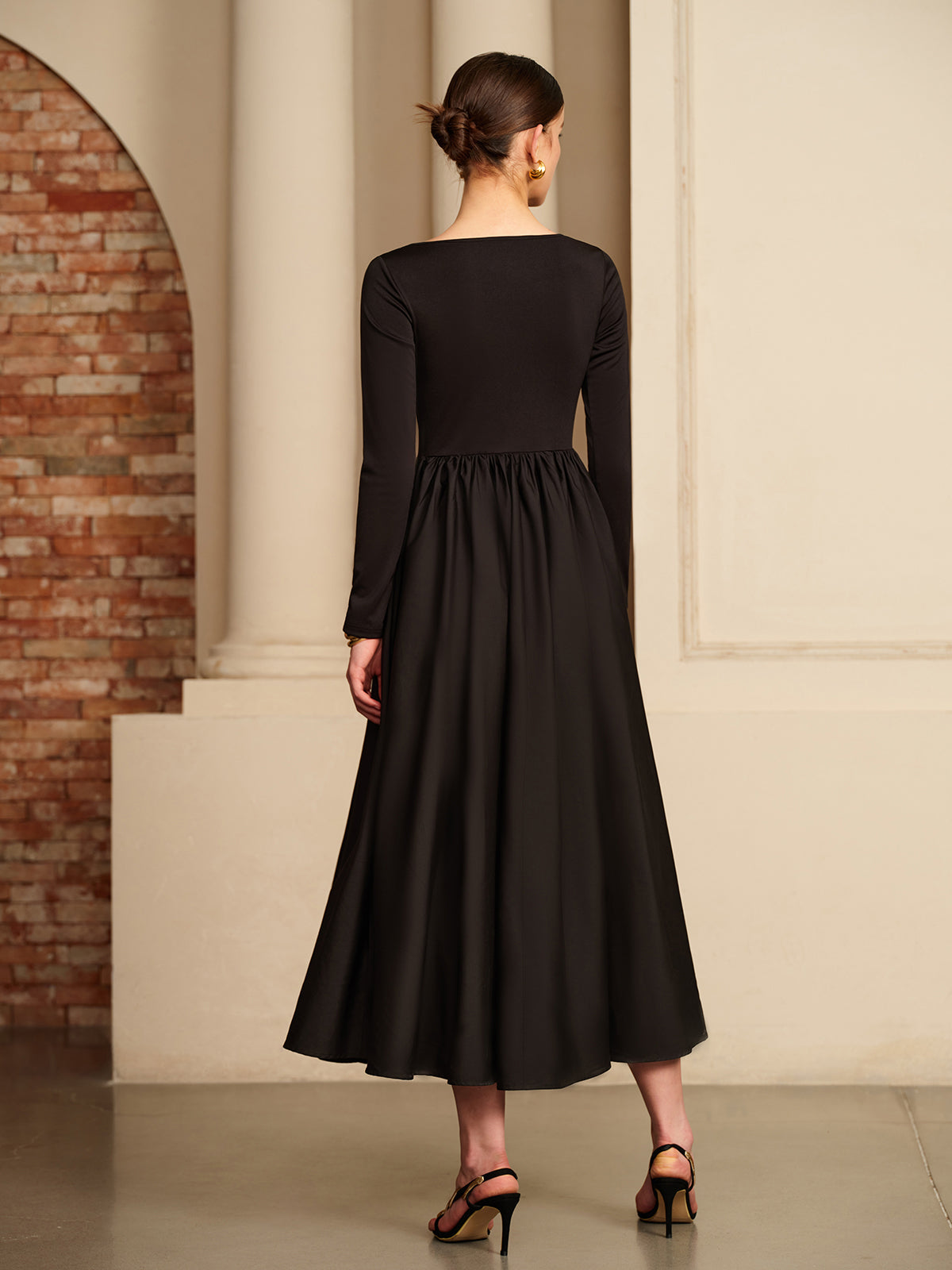 Cutout Pleated Panel Dress