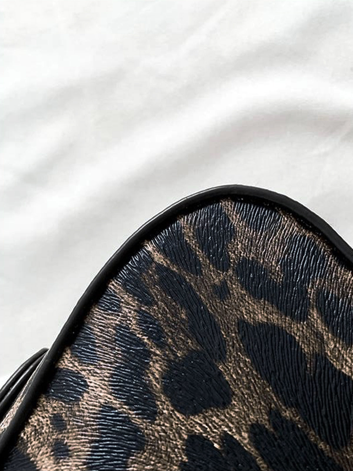 Leopard Printed Buckle Flap Armpit Bag