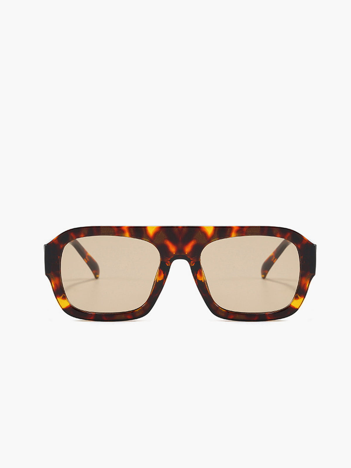 Leopard Printed Square Sunglasses