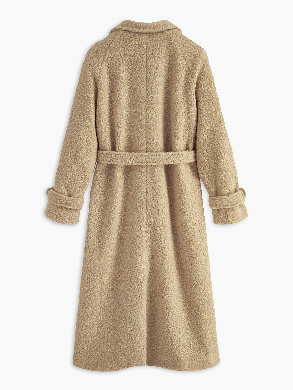 Buckle Belted Long Faux Fur Coat