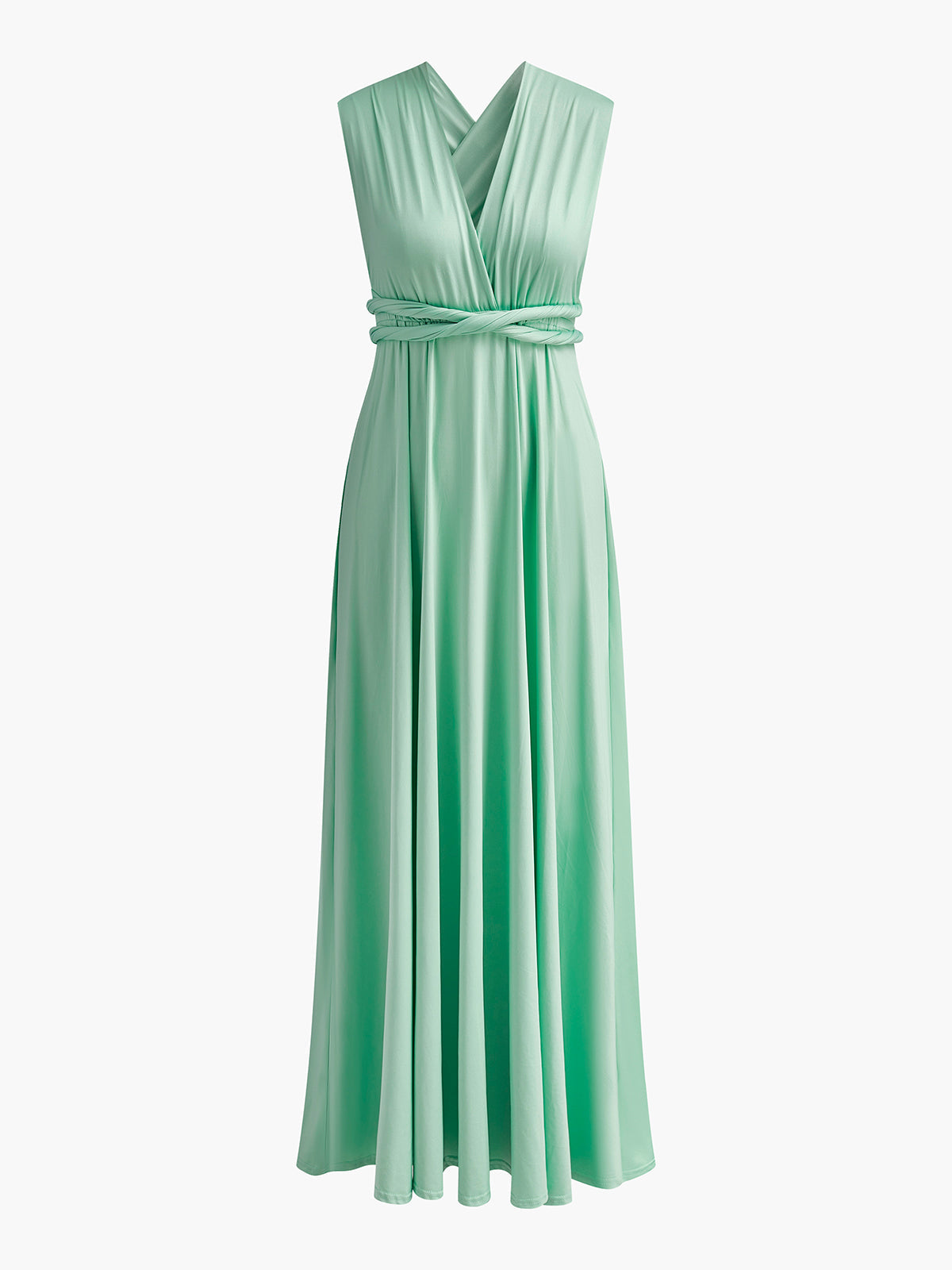 Elegant Cross Back Belted Pleated Dress