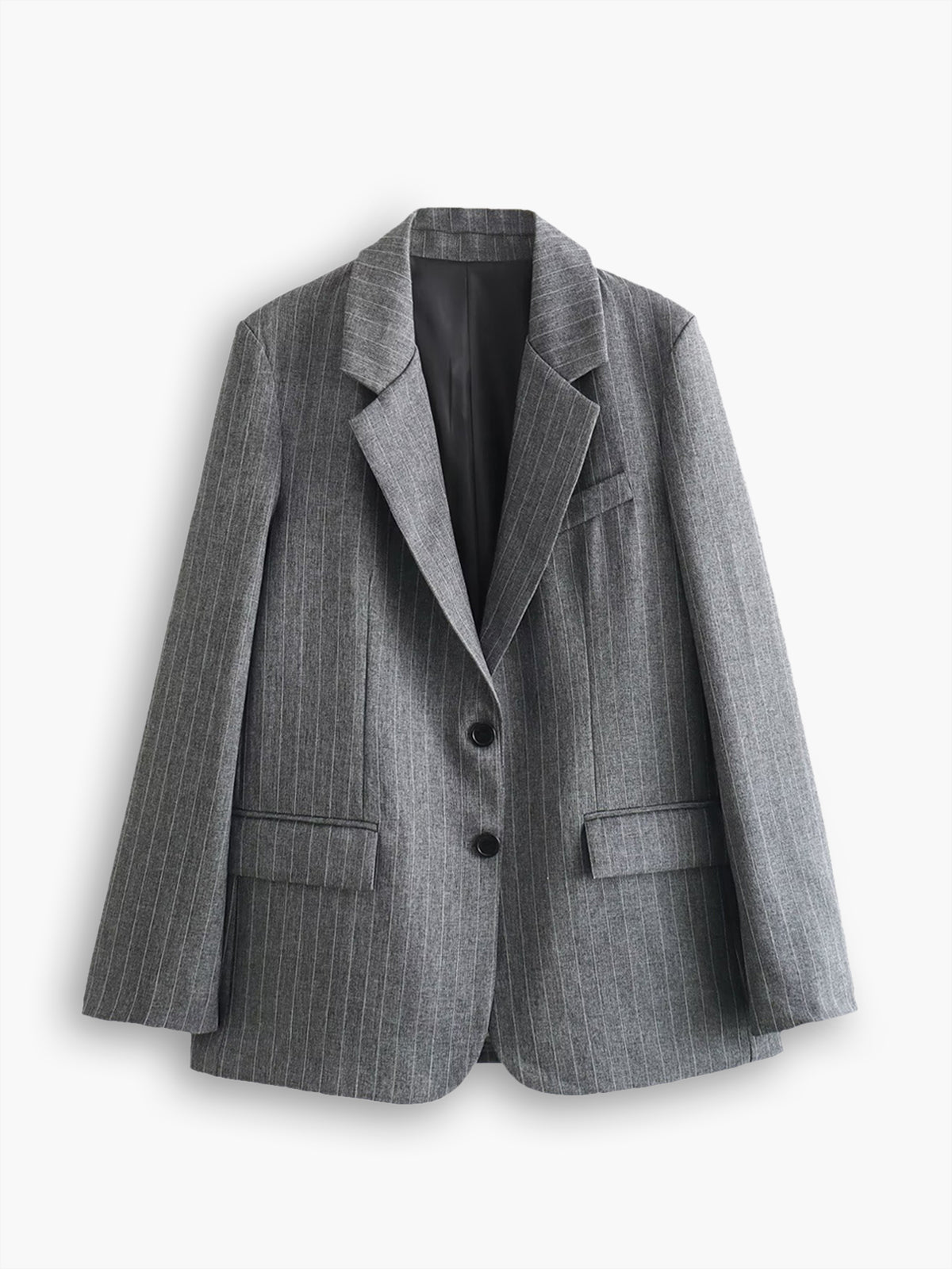 Pinstripe Lapel Blazer