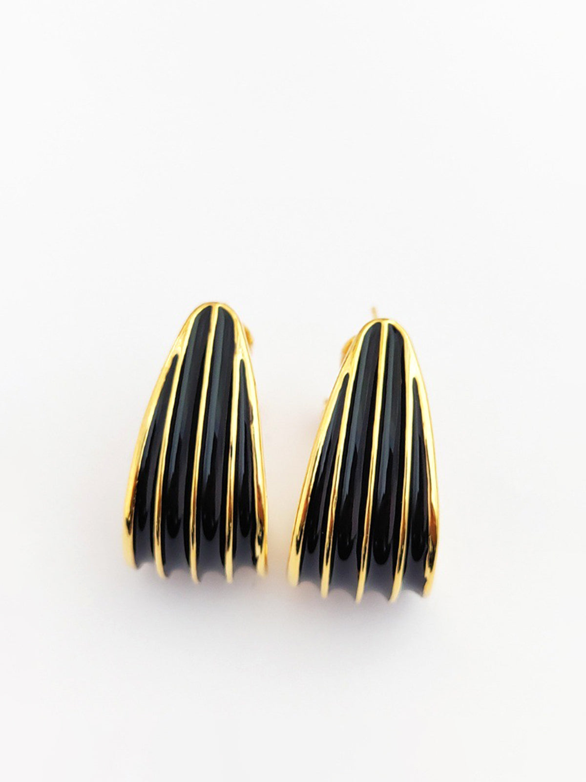 Contrast Striped Hoop Earrings