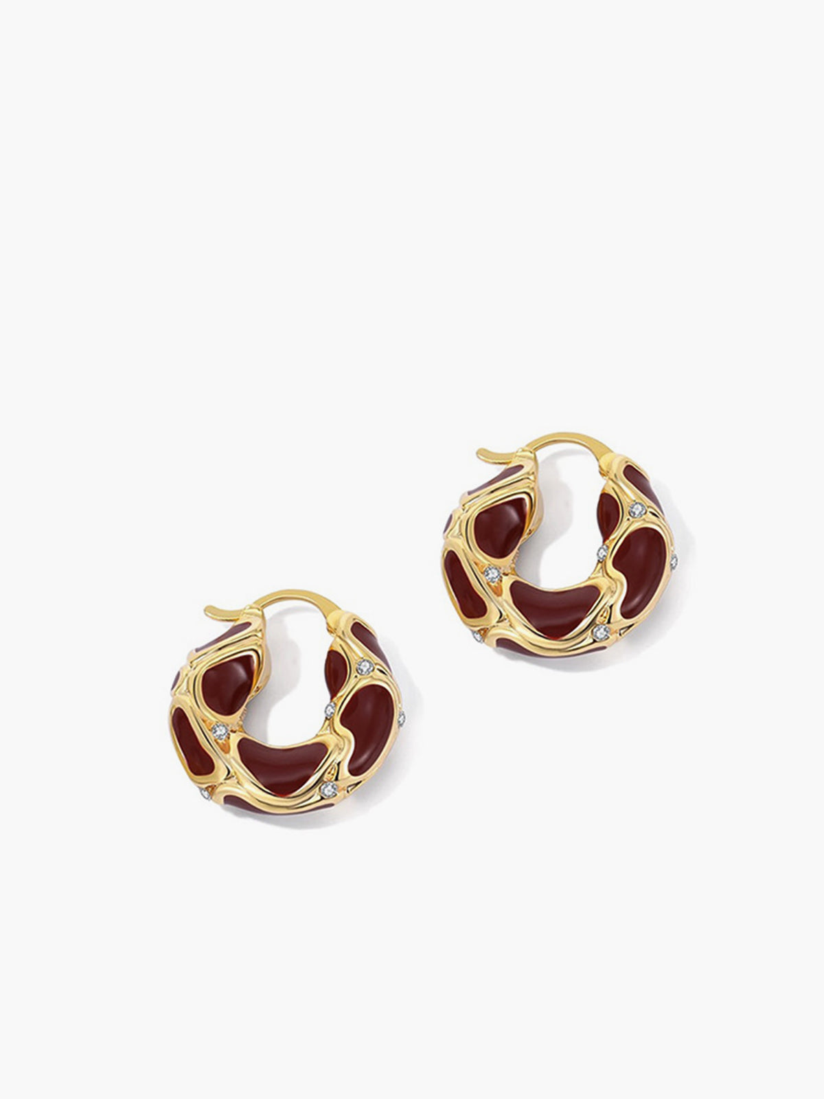 Chunky Golden Frame Hoop Earrings