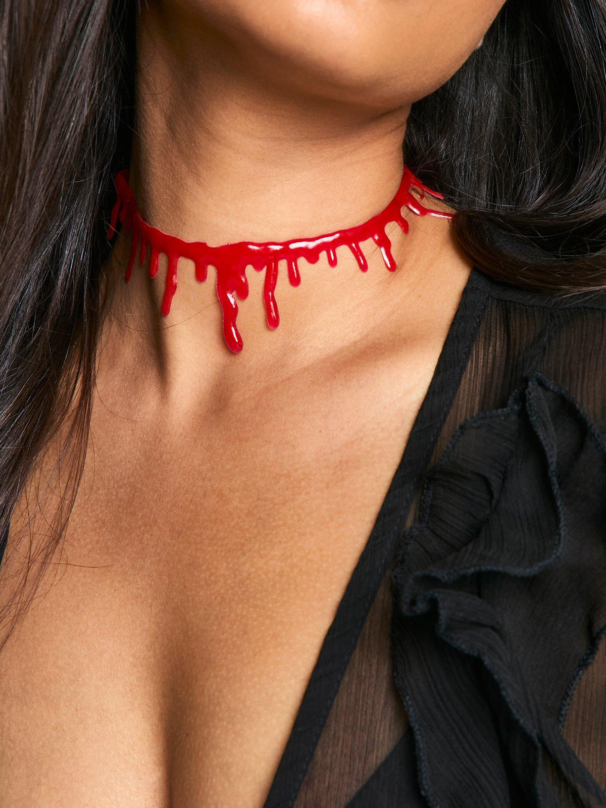 Halloween Imitation Blood Dripping Choker Necklace