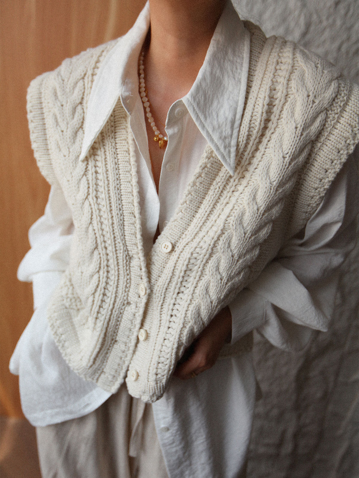 Chunky Knit V-Neck Button Cardigan