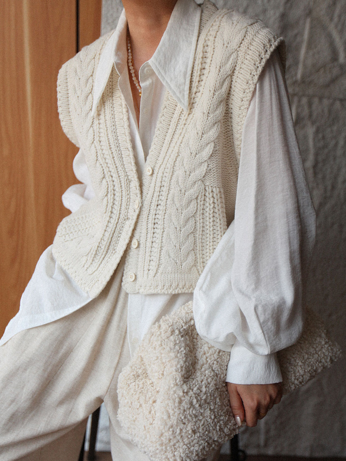 Chunky Knit V-Neck Button Cardigan