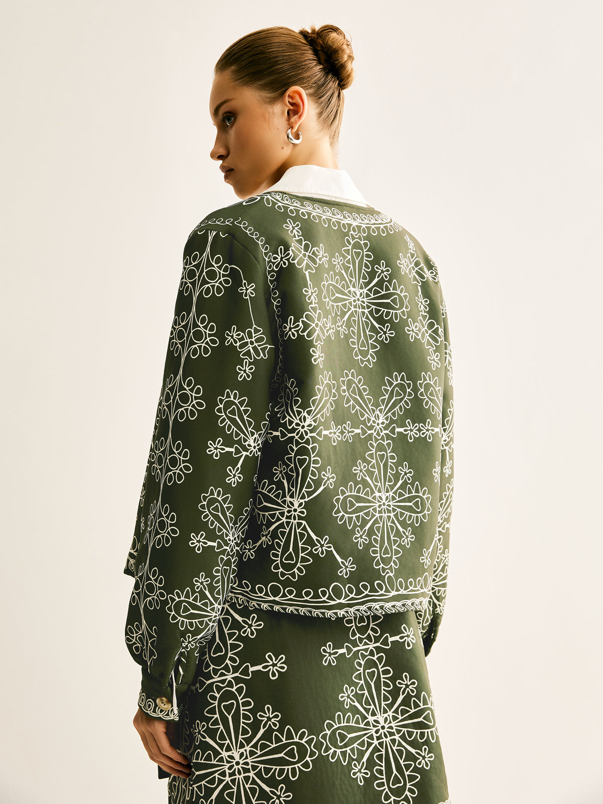 Boheme Printed Round Neck Winter Coat