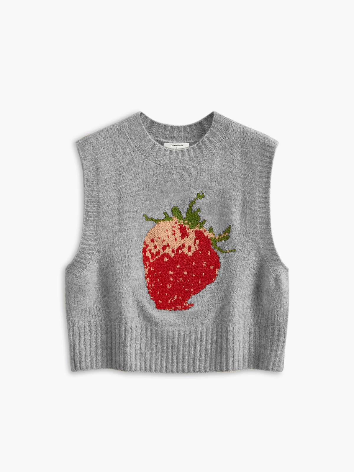 Crew Neck Strawberry Sweater Vest