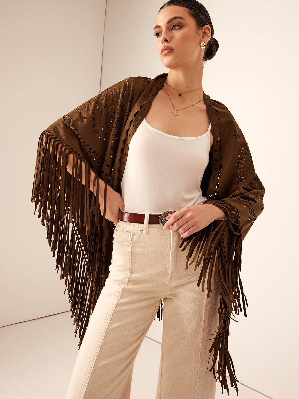 Boheme Hollow Tassel Shawl