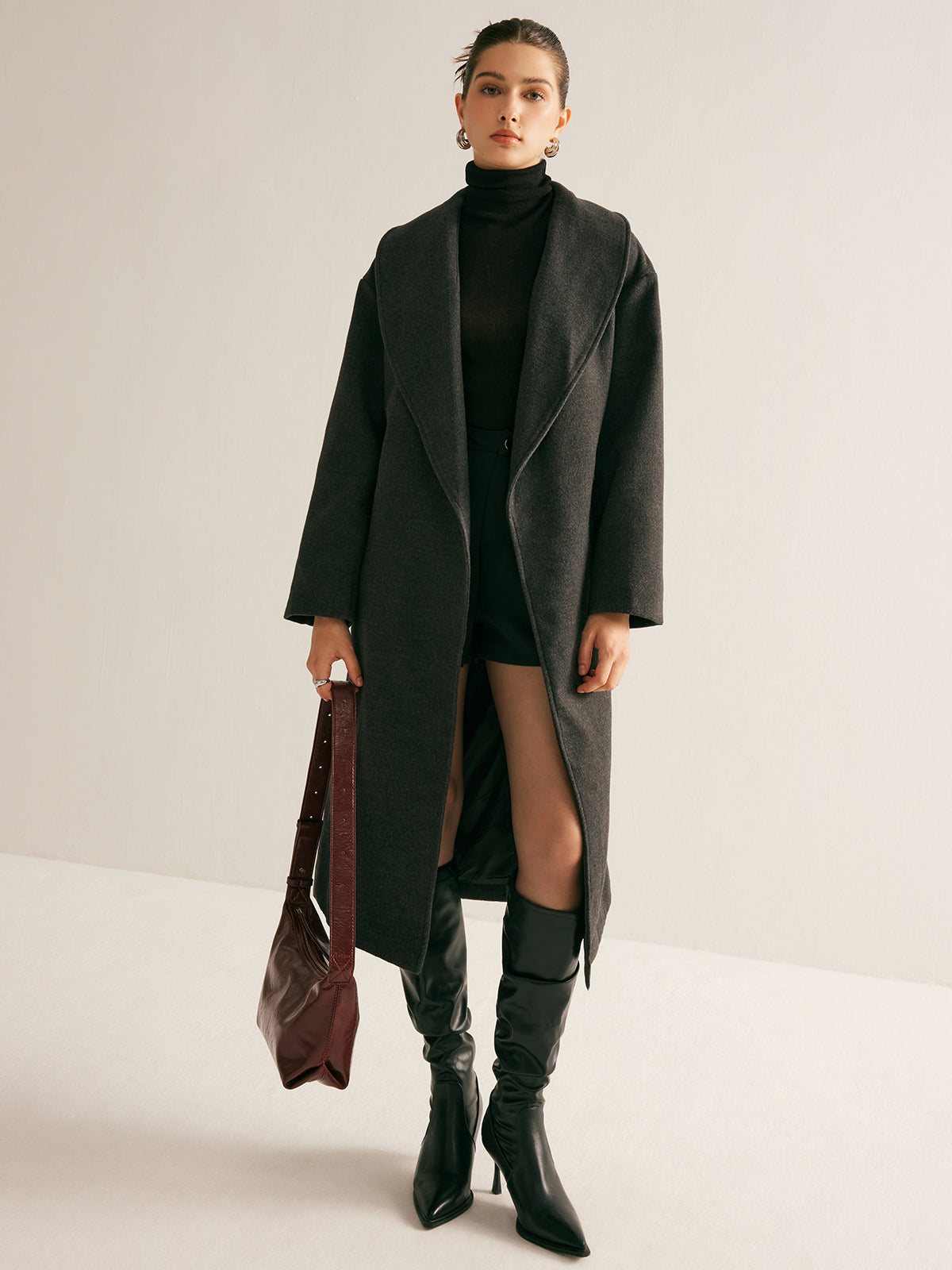 Versatile Belted Long Coat