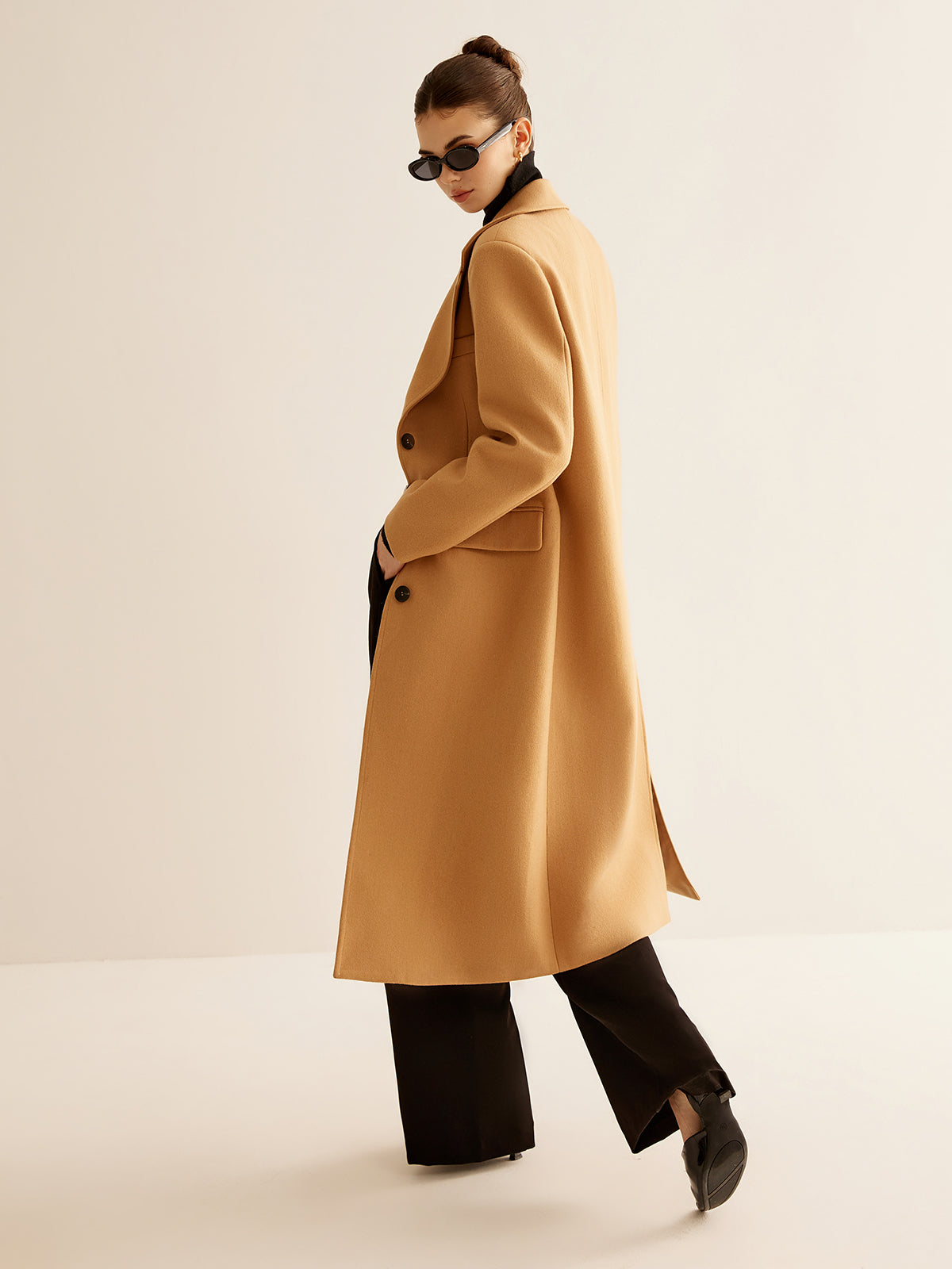 Minimalist Wool-Blend Long Coat