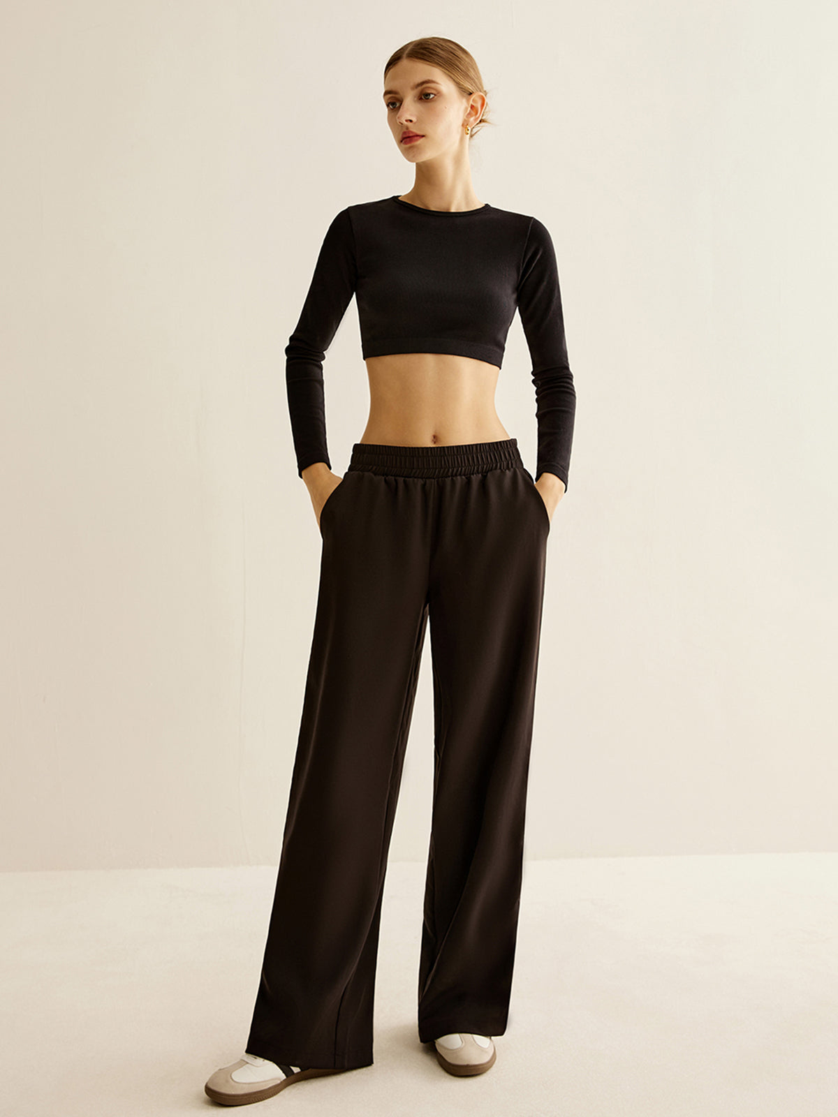 Contrast Striped Elastic Waist Pants