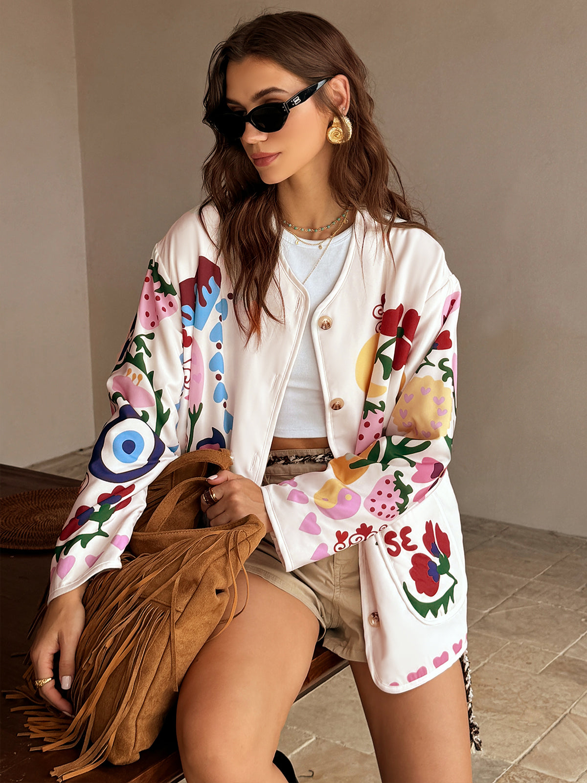 Colorful Printed Charming Winter Coat