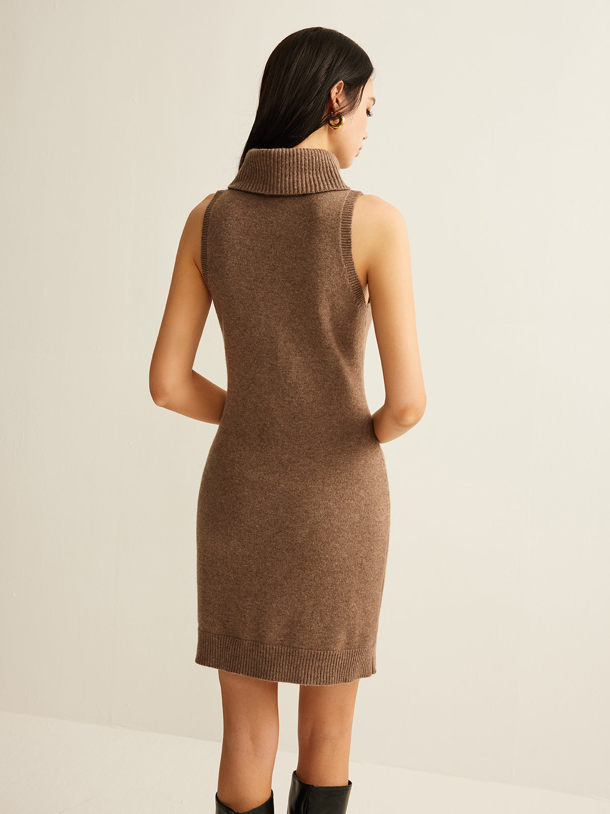 Wool-Blend Turtleneck Sweater Dress Without Belt