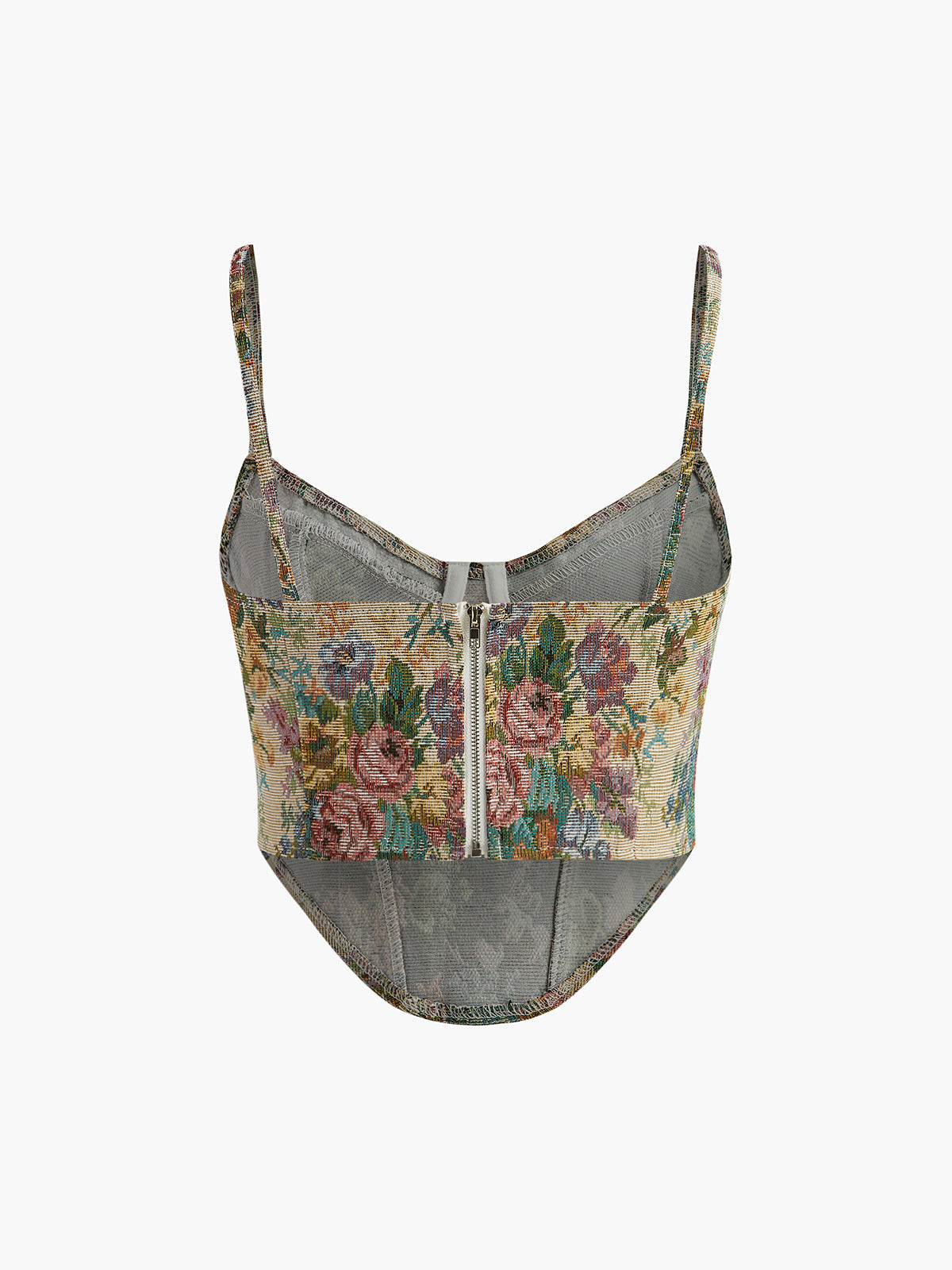 Retro Floral Printed Corset