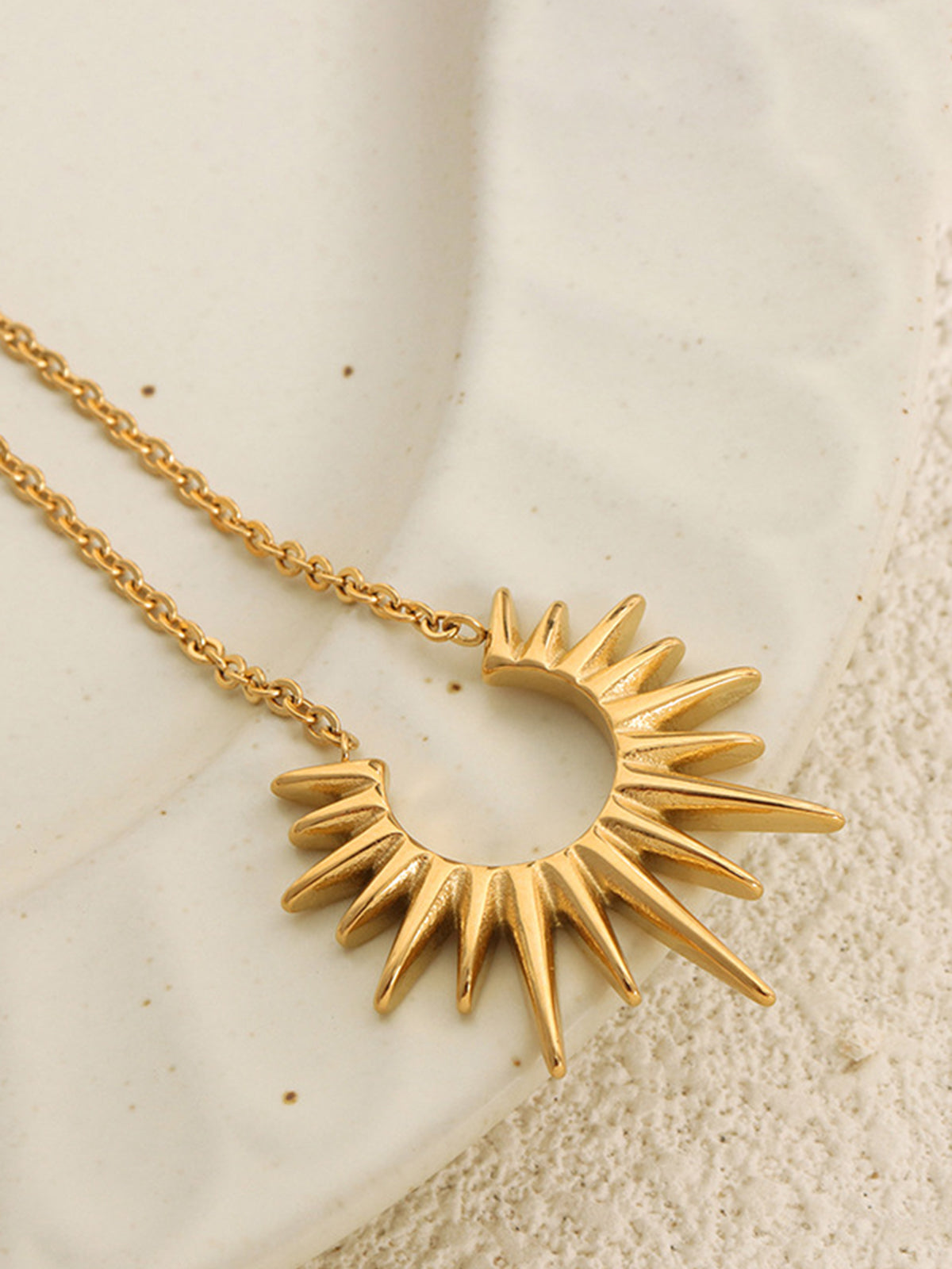 Golden Sunburst Pendant Necklace