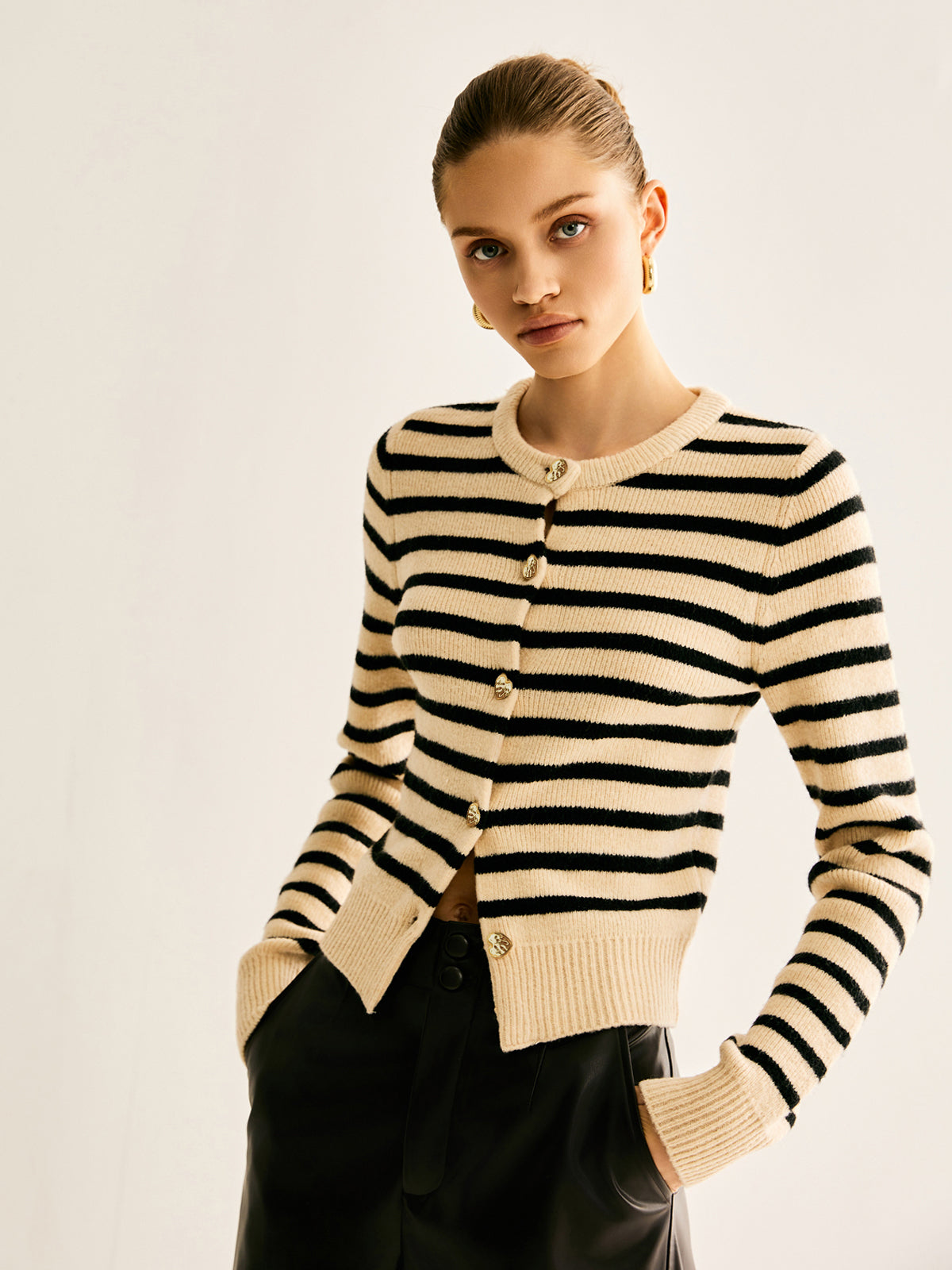 Ribbed Striped Cardigan