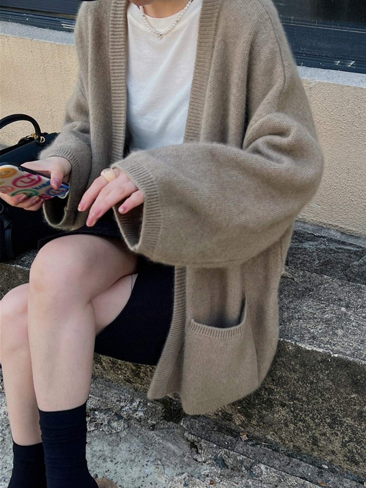 Versatile Pockets Oversized Cardigan