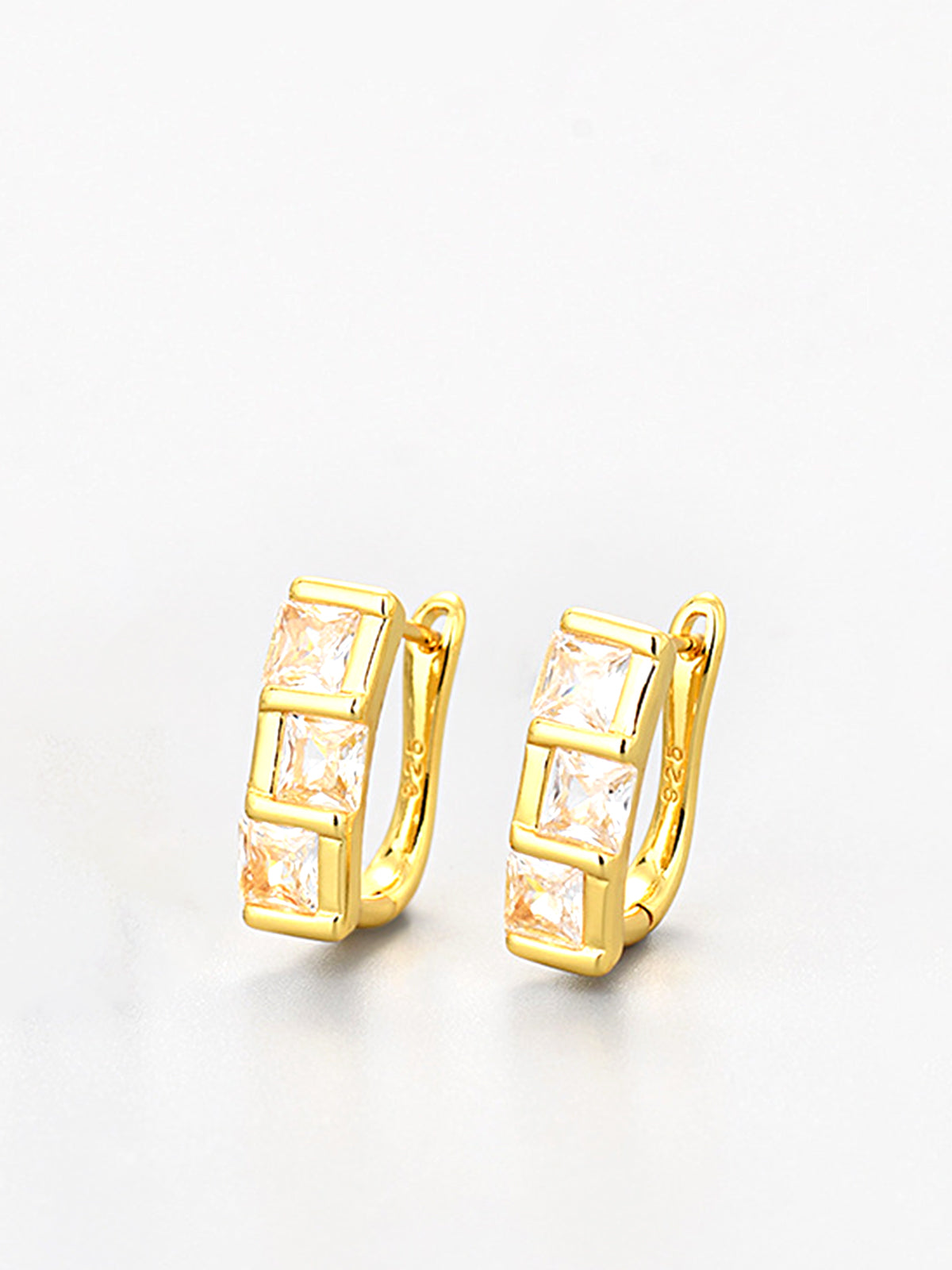 Elegant Square Zircon Hoop Earrings