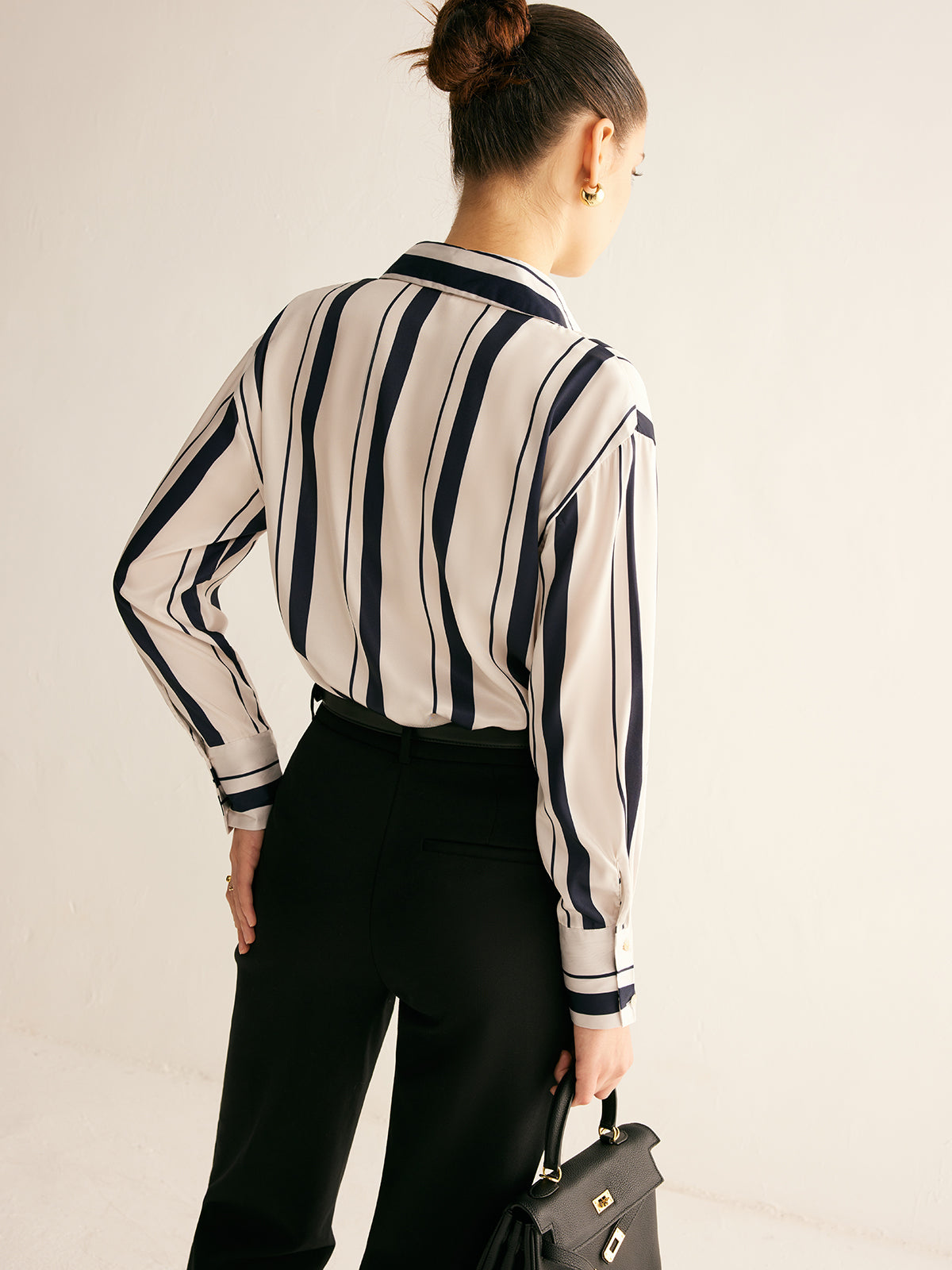 Pinstripe Lapel Thin Shirt