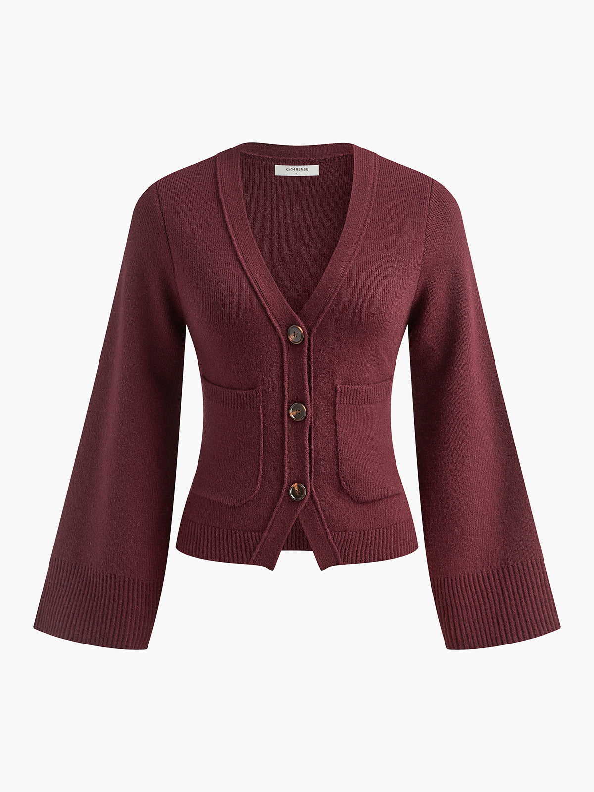 V-Neck Split Button Cardigan