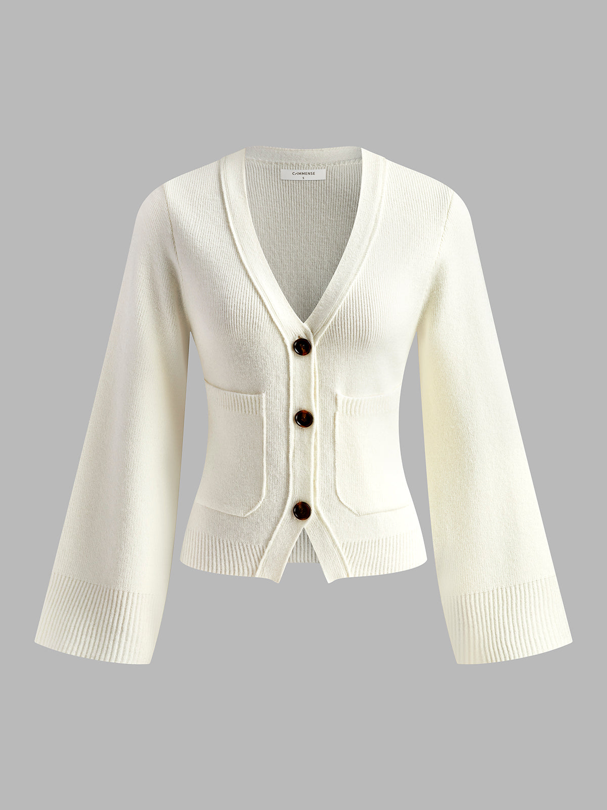 V-Neck Split Button Cardigan