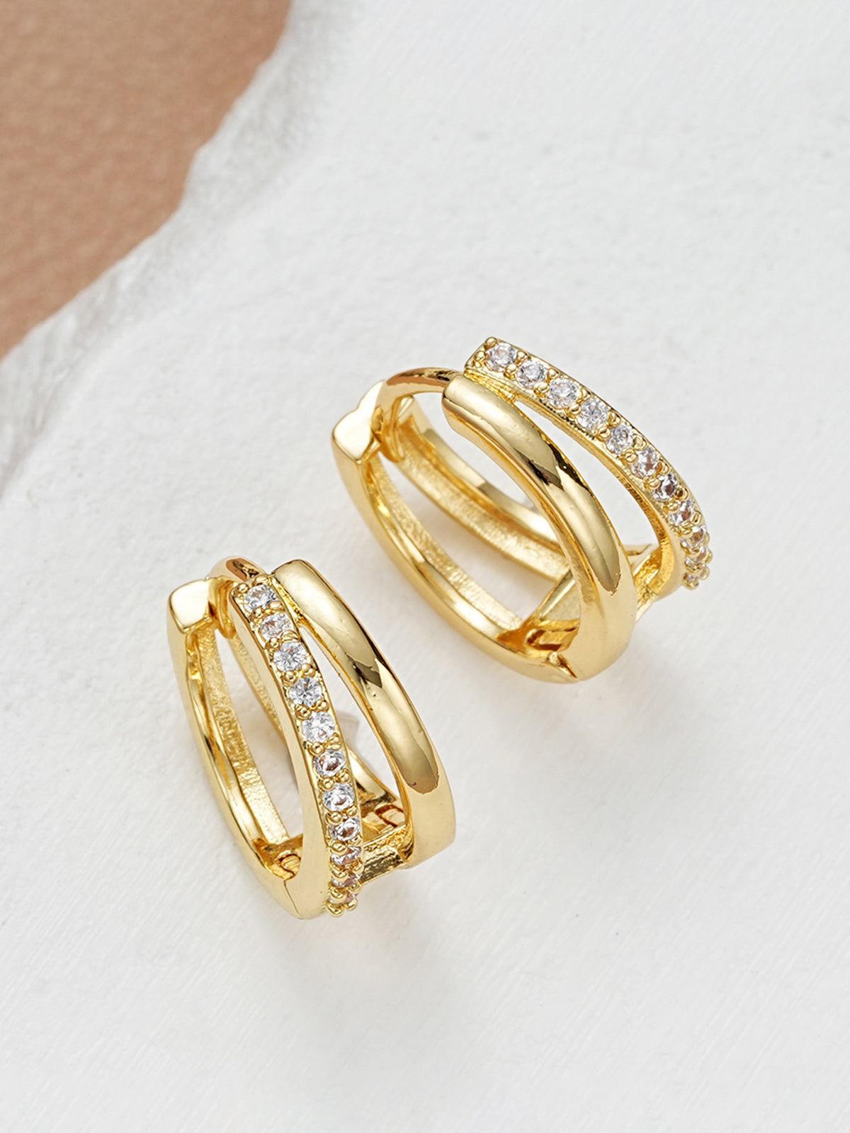 Double Hoop Rhinestone Earrings