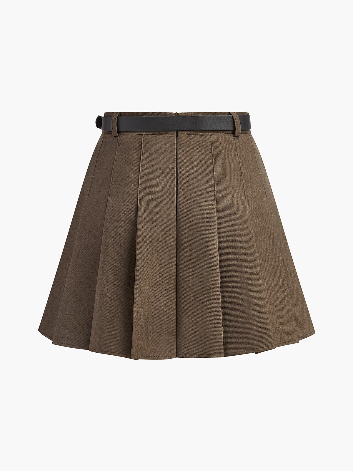 Versatile Pleated Mini Skirt With Belt