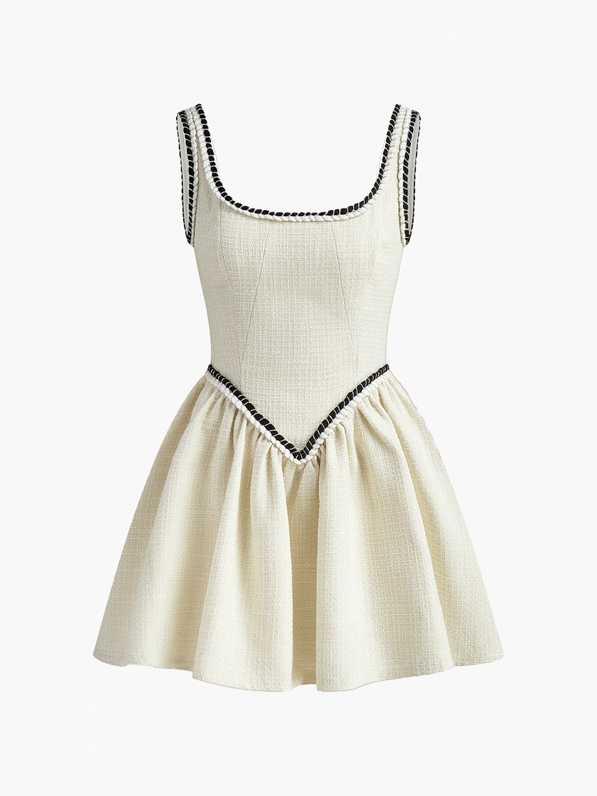 Tweed Pleated Strappy Dress