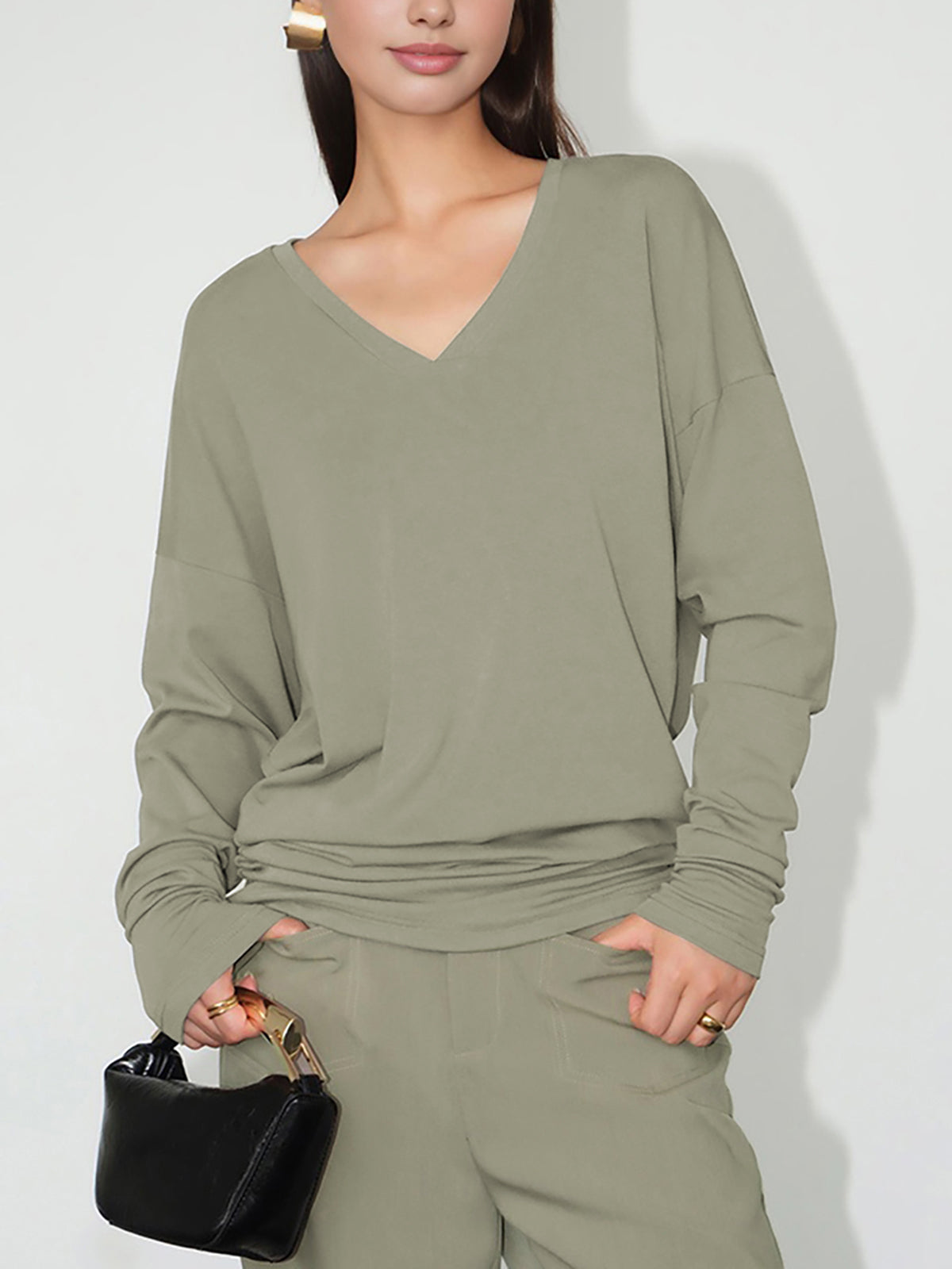 Minimalist V-Neck Draped Top