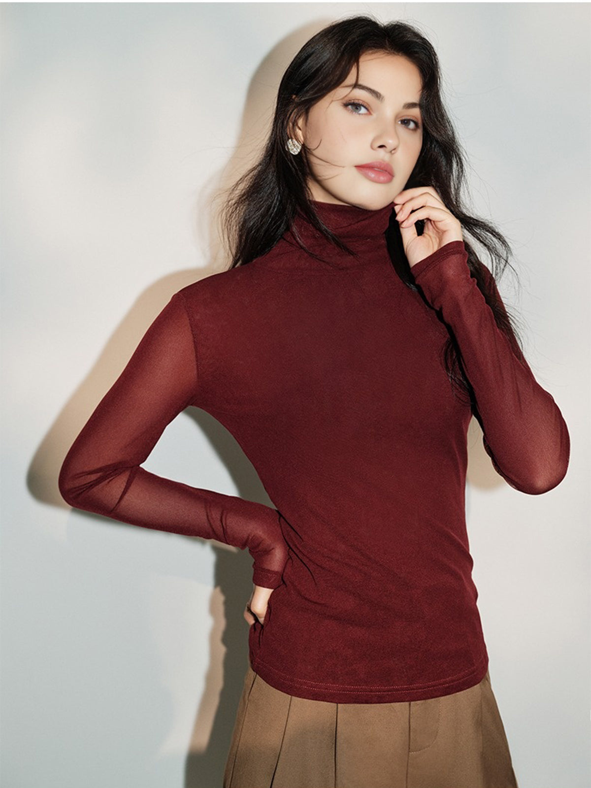 Minimalist Mock Neck Jersey Top