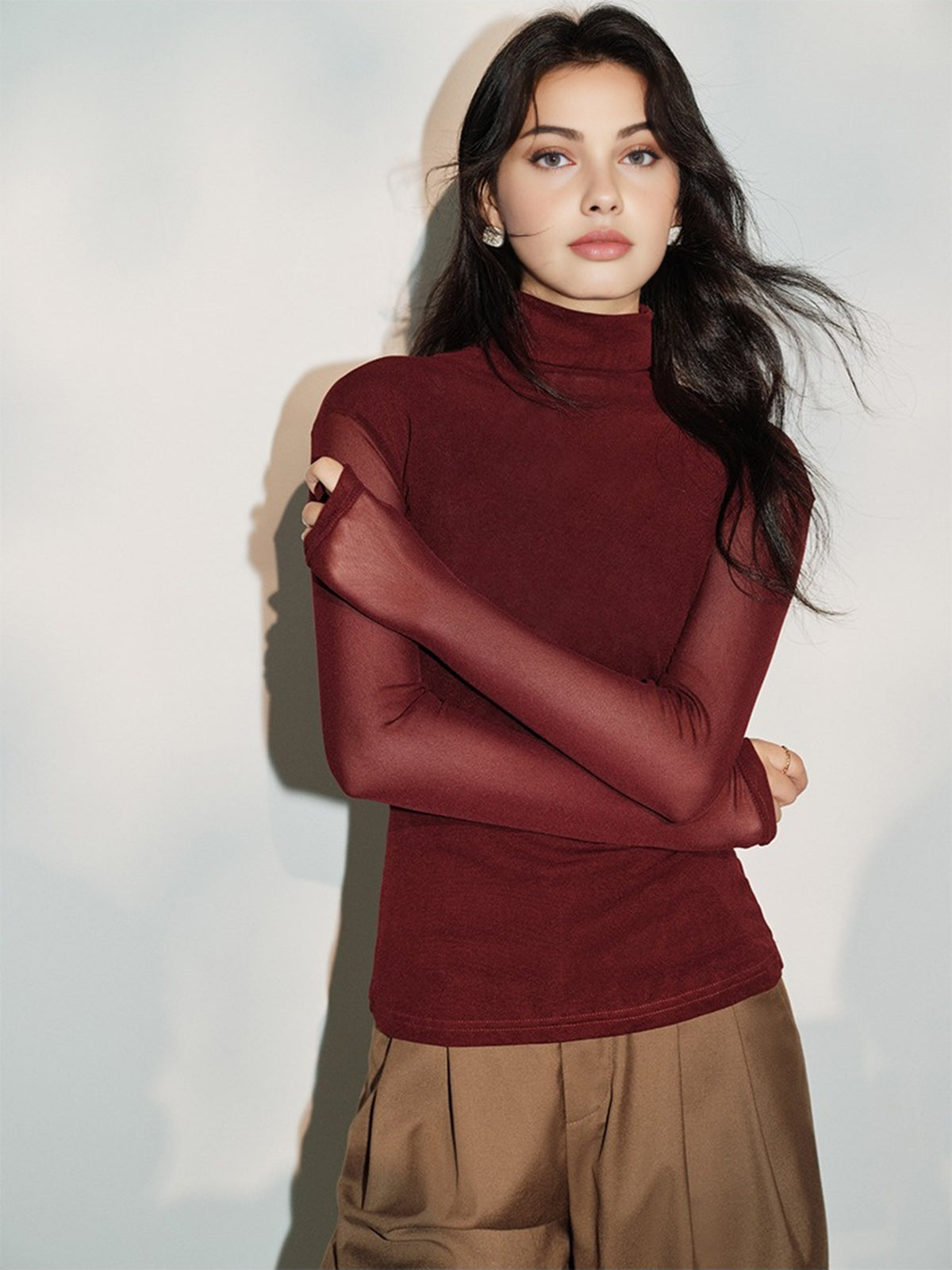 Minimalist Mock Neck Jersey Top